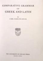 Comparative Grammar of Greek and Latin　ギリシア語とラテン語の比較文法