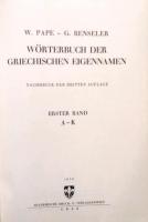 Wörterbuch Der Griechischen Eigennamen　Erster Band  A-K　ギリシャ語固有名詞辞典 Band 1 A-K