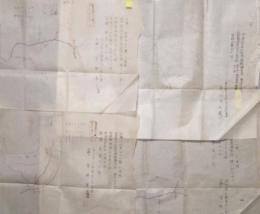 砂金 砂白金 砂格魯謨鉄 鉱区図　1/5000縮尺　石狩國雨竜郡多度志村　 官地 河川堤防敷地、民地 田畑 原野 山林　(北海道)　4枚セット
