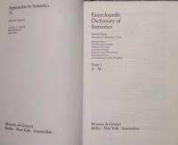Encyclopedic dictionary of semiotics　Tome 1-3 (全3冊セット)