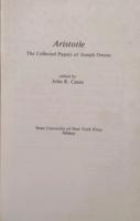 Aristotle　The Collected Papers of Joseph Owens
