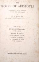 The Works of Aristotle　Translated into English Under the Editorship  Vol.9