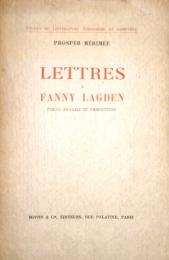 Prosper Mérimée　Lettres a Fanny Lagden　texte anglais et traduction