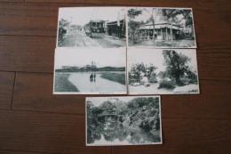 絵葉書　湯の川みやげ（湯の川市街寺野電車停留所・湯の川岩船別荘ひさびずし売店‥他）５枚