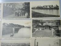 絵葉書　函館拾六景　各名勝他.五稜郭.と桜.八幡宮.松倉温泉宿