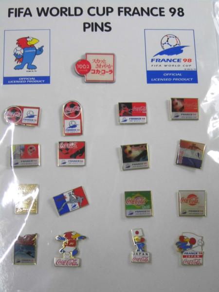 CocaCola FIFA WC 98 France ボトル型ピンズセット