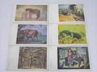絵葉書  第十七回二科美術展覧会出品　古賀春江3枚「窓外の化粧.他」