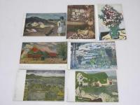 絵葉書  第二十二回二科美術展覧会出品　藤田嗣治.2枚/熊谷守一/.他筆