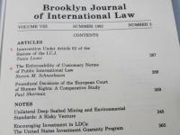 Brooklyn Jounal of International Law　8　1982