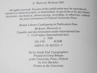 Equality and Discrimination Under International Law