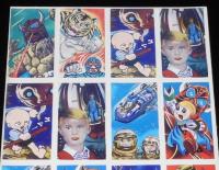 【駄玩具】角面子　魔神バンダー/妖怪人間ベム ほか　16枚入りシート　昭和40年代頃/パチモン