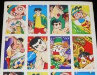 【駄玩具】角面子　みなしごハッチ/キックの鬼 ほか　16枚入りシート　昭和40年代頃/パチモン