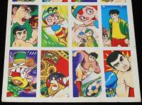 【駄玩具】角面子　みなしごハッチ/キックの鬼 ほか　16枚入りシート　昭和40年代頃/パチモン