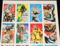 【駄玩具】角面子　シルバー仮面/ミラーマン ほか　16枚入りシート　昭和40年代頃/パチモン