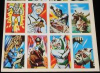 【駄玩具】角面子　シルバー仮面/ミラーマン ほか　16枚入りシート　昭和40年代頃/パチモン