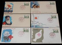 【初日カバー】赤十字思想誕生百年記念　6種セット　昭和34年/日本郵便/東京34.6.24