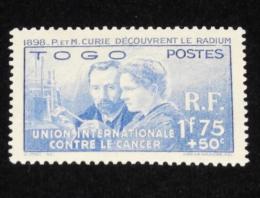 【切手】トーゴ切手　キュリー夫人 ラジウム発見40年　1938年/癌撲滅基金