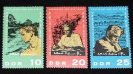 【切手】東ドイツ切手　シュバイツァー生誕90年　3種セット　1965年