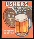 【広告マッチラベル】USHERS GOOD BEER！　1960年代頃/イギリス/ビール