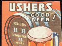 【広告マッチラベル】USHERS GOOD BEER！　1960年代頃/イギリス/ビール