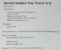 【洋書】FERRARI GUIDES　Gay Travel A to Z　　ゲイ＆レズビアン旅行