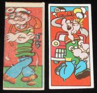 【駄玩具】角面子　ポパイ　8枚セット　昭和30年代頃/パチモン/オリーブ