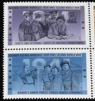 【切手】カナダ切手　第二次世界大戦 1939-1945　4枚連結　1991年/看護婦と女性兵士