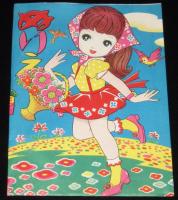 【駄玩具】まつお　ぬりえ　花かご　袋入り6枚セット