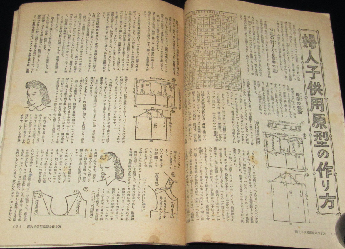 雑誌付録】洋裁の家庭独習書 ホーム 昭和24年2月号附録/婦人服/子供服