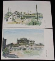 【戦前絵葉書】中村研一　6枚セット　臨時陸軍東京経理部/軍事郵便/従軍画家