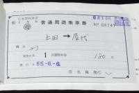 普通周遊券　昭和55年　4枚綴り　日本交通公社/国鉄/上田交通周遊船車券