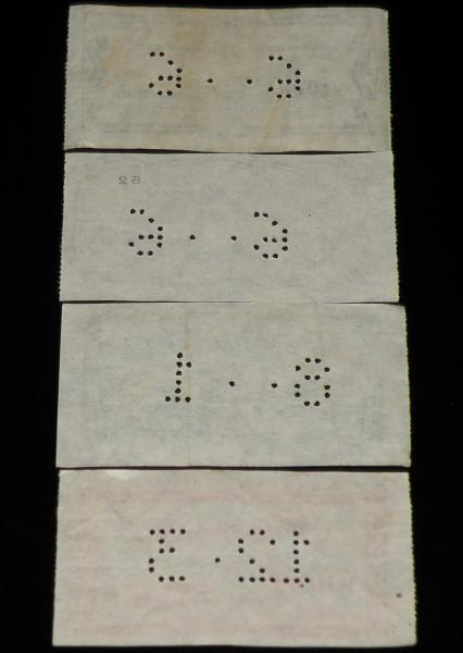 進駐軍競馬 馬券4枚セット 北海道レースクラブ 昭和21年頃/「札幌競馬