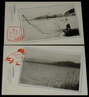 【戦前絵葉書】片山津温泉絵葉書　封筒入8枚/温泉街/柴山潟/記念スタンプ押印