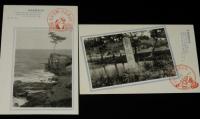 【戦前絵葉書】片山津温泉絵葉書　封筒入8枚/温泉街/柴山潟/記念スタンプ押印