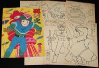 【駄玩具】まつお　ぬりえ　さあしゅっぱつ　6枚袋入り　昭和40年代頃