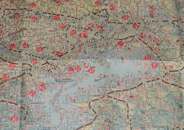 関東周辺日帰り一二泊 レクリエーション案内図 昭和30年代/鳥瞰式展望