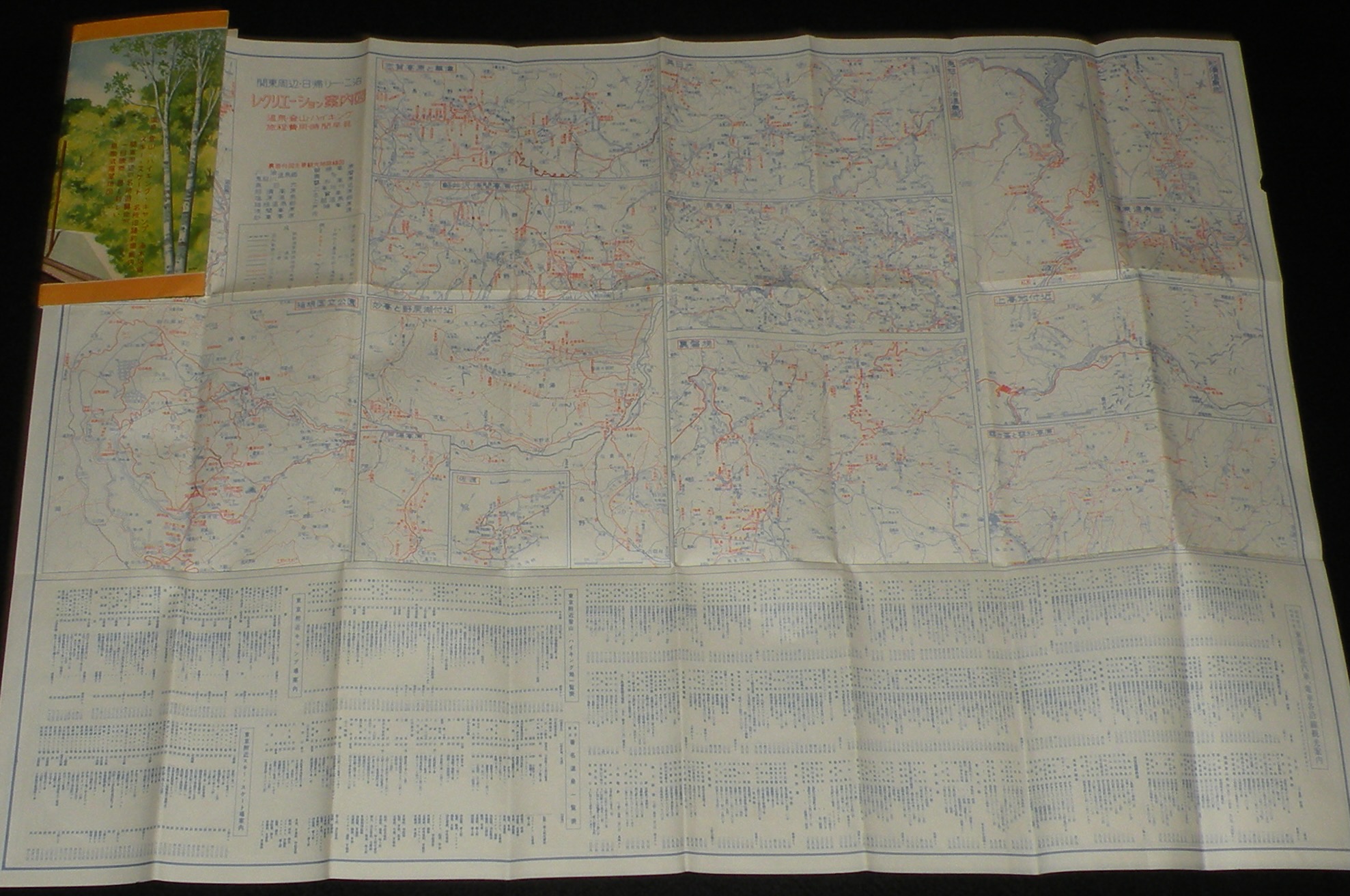 関東周辺日帰り一二泊 レクリエーション案内図 昭和30年代/鳥瞰式展望