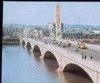 【絵葉書】新潟市万代橋　昭和40年代頃　森永ミルクチョコレート