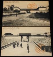 【戦前絵葉書】大阪城跡絵葉書　第四司令部売店発行　封筒8枚入/大阪城観覧記念スタンプ