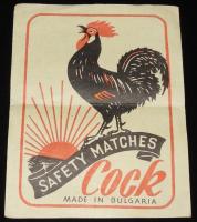 【マッチラベル】SAFETY MATCH　Cock　大小2枚セット/MADE IN BULGARIA/ブルガリア