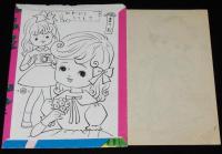 【駄玩具】まつお　ぬりえ　かわいくうつして　袋入り6枚　東京○松　昭和30～40年代頃