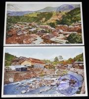 【戦前絵葉書】湯河原名所　封筒入り8枚　清香園旅館　昭和5年/温泉場全景/温泉プール