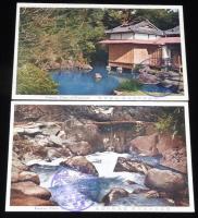 【戦前絵葉書】湯河原名所　封筒入り8枚　清香園旅館　昭和5年/温泉場全景/温泉プール