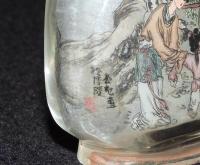 【空き瓶】鼻煙壷　内画ガラス瓶　中国工芸品