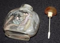 【空き瓶】鼻煙壷　内画ガラス瓶　中国工芸品