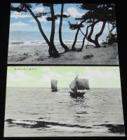 【戦前絵葉書】最新艶付　海の美　大洗　封筒入り8枚　昭和8年/大洗海水浴場/大洗海岸旅館街