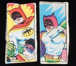 【駄玩具】角面子　バットマン 2枚セット　昭和40年代頃/パチモン/ロビン