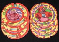 【駄玩具】丸面子　人工衛星とばし　18枚セット　昭和30年代頃/パチモン/バットマン/宇宙猿