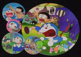 【駄玩具】丸面子 ドラえもん 5枚セット　昭和40～50年代頃/(C)藤子 小学館 テレビ朝日