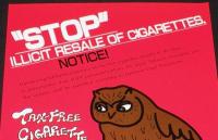 【たばこポスター】“STOP” ILLICT RESALE OF CIGARETTES. NOTICE!/免税タバコ/B3サイズ